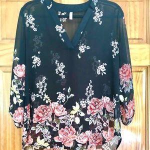 Flower Sheer Blouse
